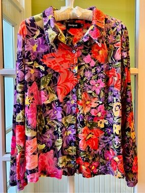 Desigual Multicolor Wild Floral Button-Front Blouse